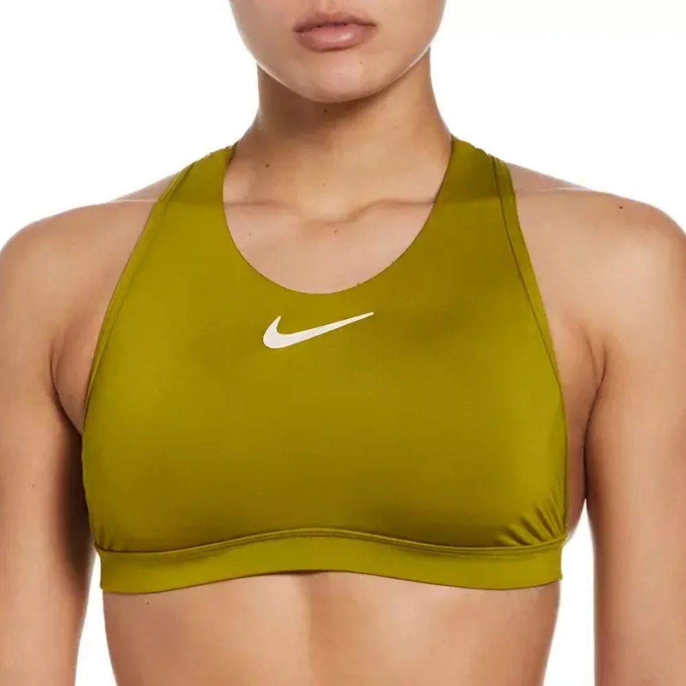 Nike Women's Wild High Neck Bikini Swim Top, Olive Green Yellow, Size L, NWT - Picture 3 of 11